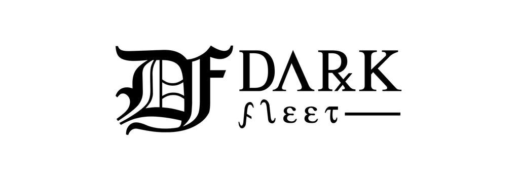Logo of 'Dark Fleet' with stylized lettering on a white background